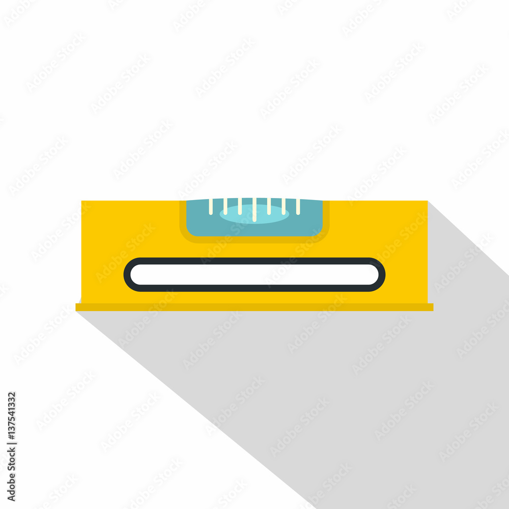 Yellow working tool bubble level icon, flat style Yellow working tool bubble level icon, flat style