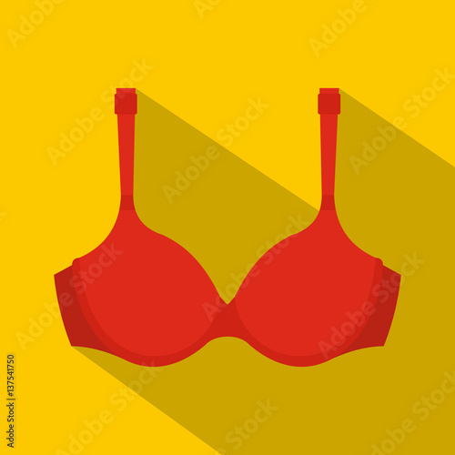 Red bra icon, flat style