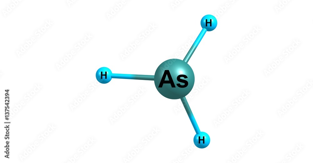 Arsine molecular structure isolated on white Arsine molecular structure isolated on white