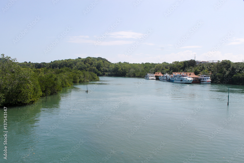 Nongsapura, Batam, Indonesia - January 10 2016 : Sambau, Nongsa ferry terminal Nongsapura, Batam, Indonesia - January 10 2016 : Sambau, Nongsa ferry terminal