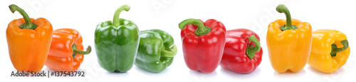 Foto Paprika Paprikas bunt frisch Gemüse Freisteller freigestellt isoliert in einer R