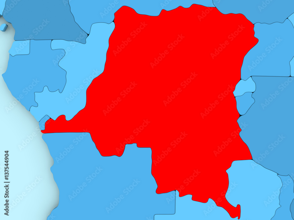 Democratic Republic of Congo on 3D map Democratic Republic of Congo on 3D map