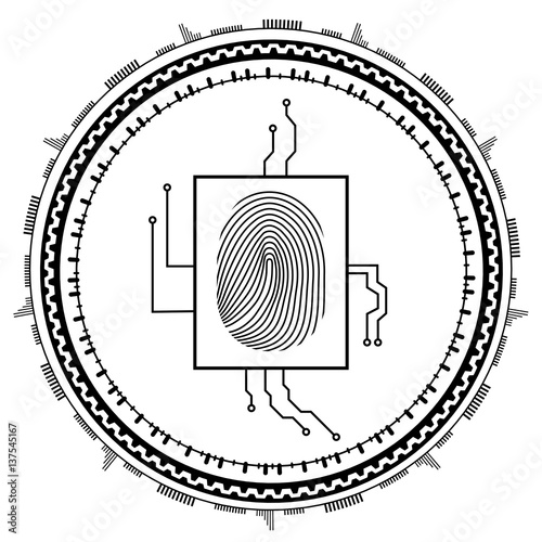 Abstract technology background.Security system concept with fingerprint . Eps 10 vector illustration