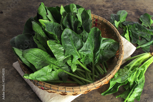 fresh spinach, high protein and amino acids