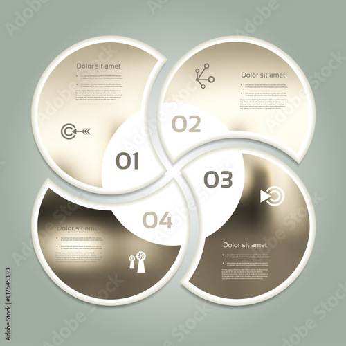 Vector circle infographic. Template for diagram, graph, presentation and chart. Business concept with four options, parts, steps or processes. Abstract background.