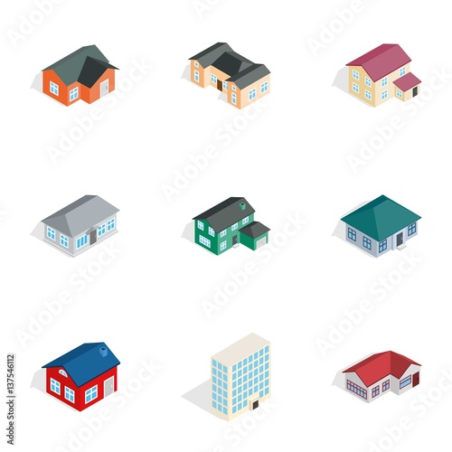Private residential architecture icons set