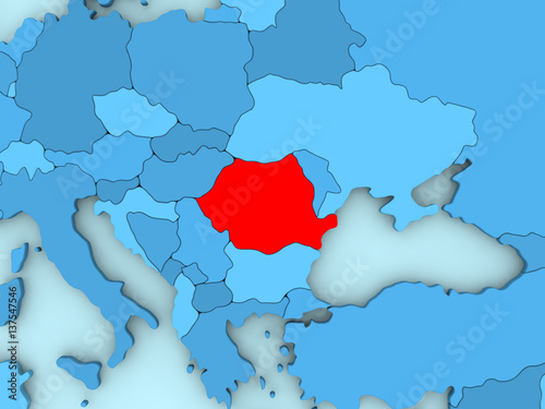 Romania on 3D map