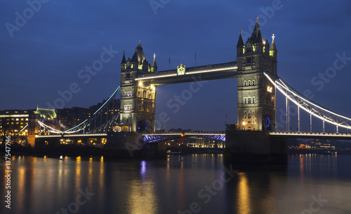 Tower Bridge at night  London  UK