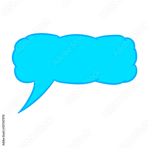 Cloud thought rectangular blue with trim of vector illustration