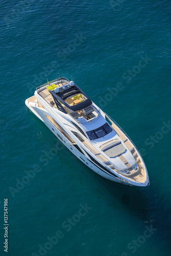 luxury yacht, aerial view italian shipyard PERMARE