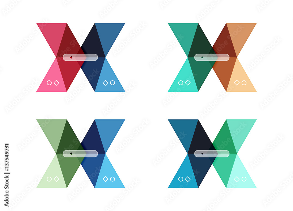 Vector arrow infographics business templates set Vector arrow infographics business templates set