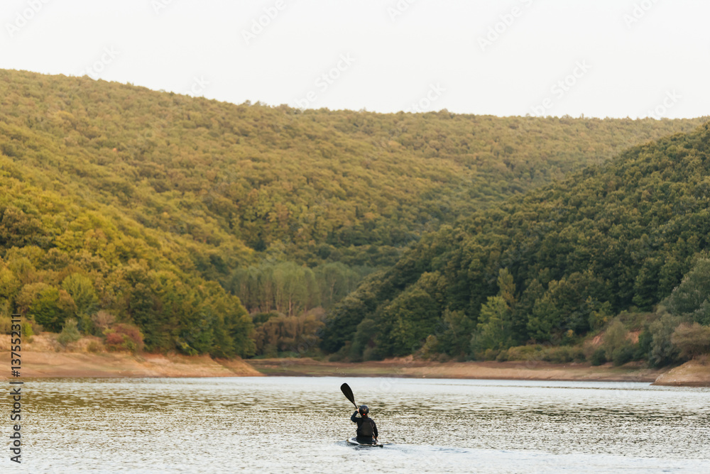 Being alone on the lake paddling. Being alone on the lake paddling.