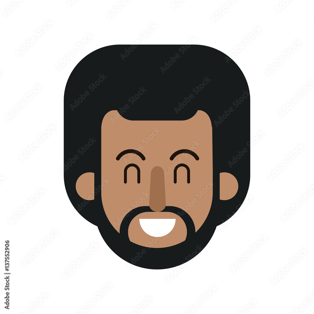 Fototapeta premium man face cartoon icon over white background. vector illustration