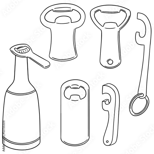 vector set of bottle opener