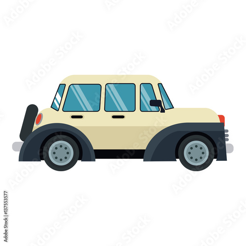 classic car icon over white background. colorful desing. vector illustration