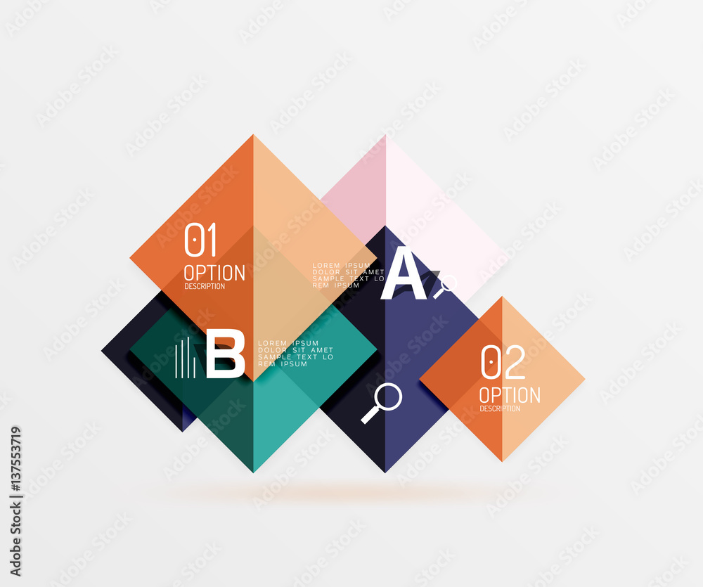 Geometric abstract background with option infographic Geometric abstract background with option infographic