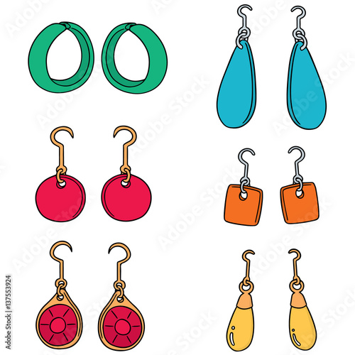 vector set of earrings
