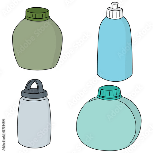vector set of water bottle