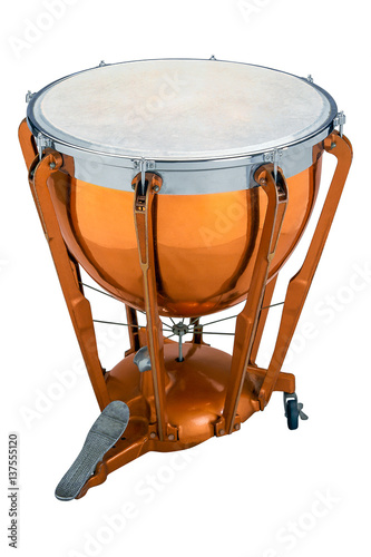 percussion musical instrument timpani isolated on white background photo