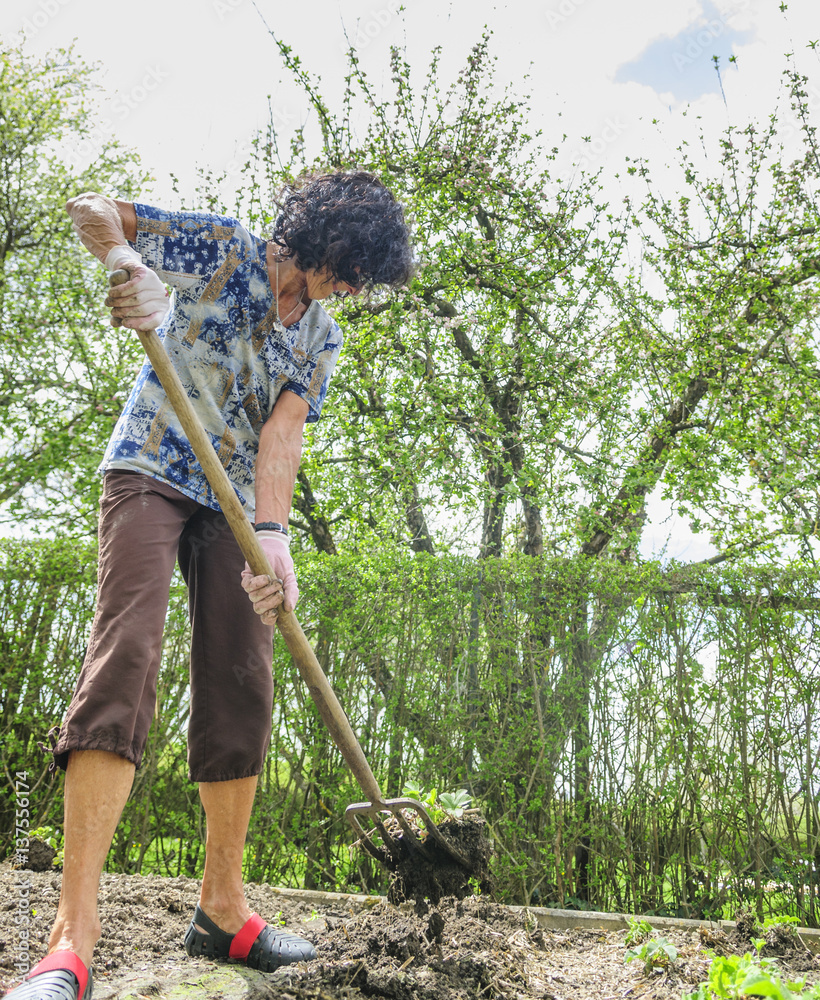 Gartenarbeit im Frühling StockFoto Adobe Stock
