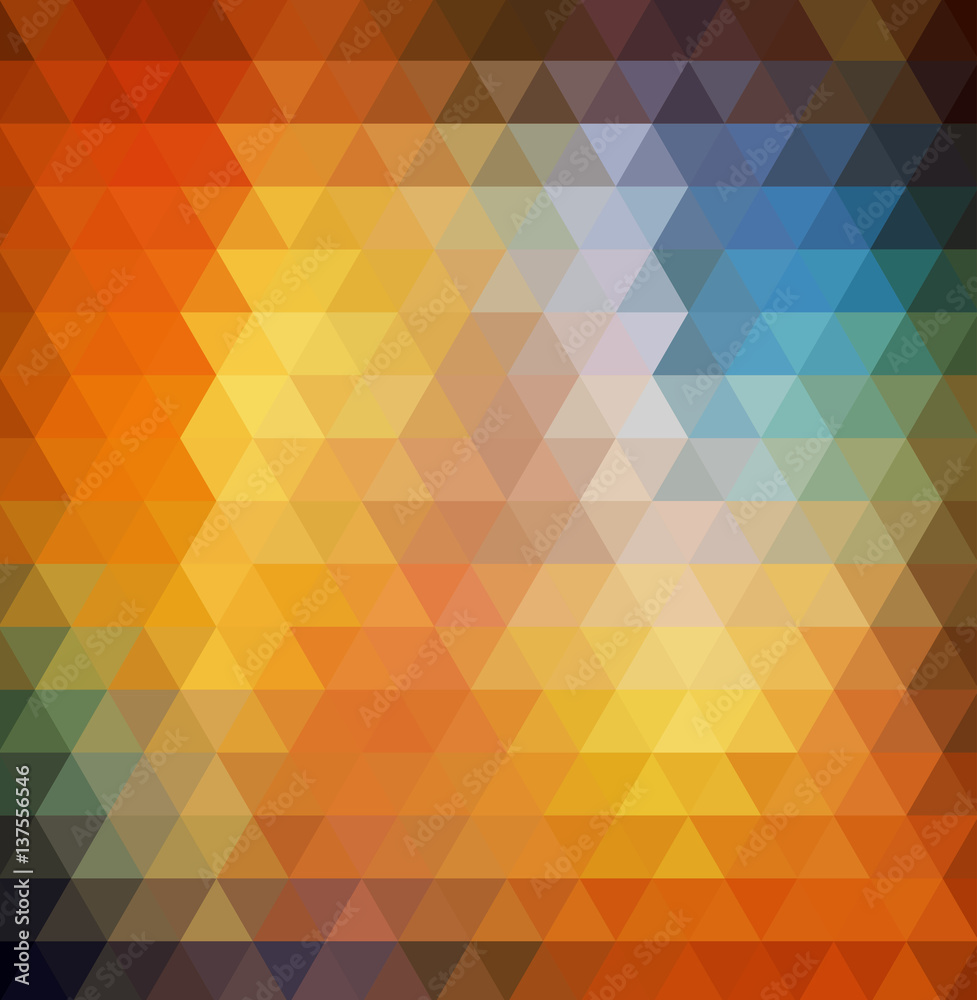 Contemporary abstract background of colored triangles.