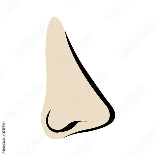 color silhouette with female nose vector illustration