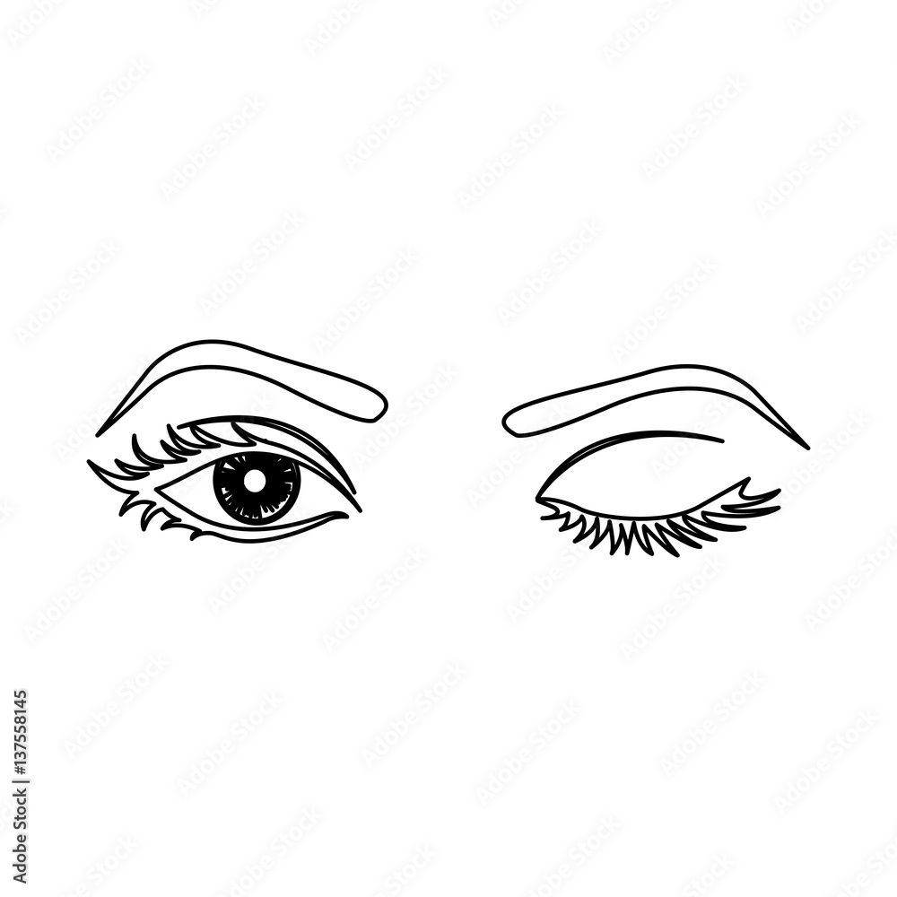 outline winking woman's eyes icon vector illustration outline winking woman's eyes icon vector illustration