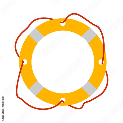 Lifebuoy icon. Tourism equipment. River boat trip web elements. Vector illustration.