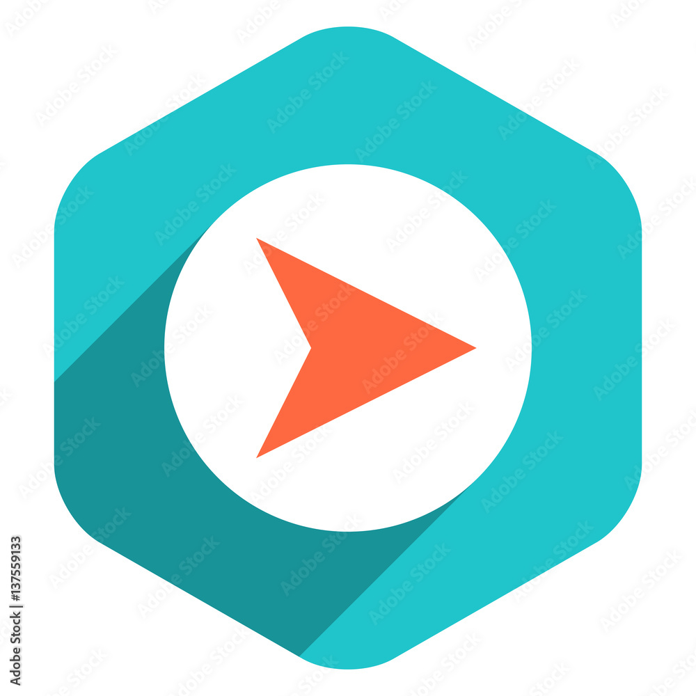 Flat Arrow Sign Round Icon Hexagon Button Flat Arrow Sign Round Icon Hexagon Button