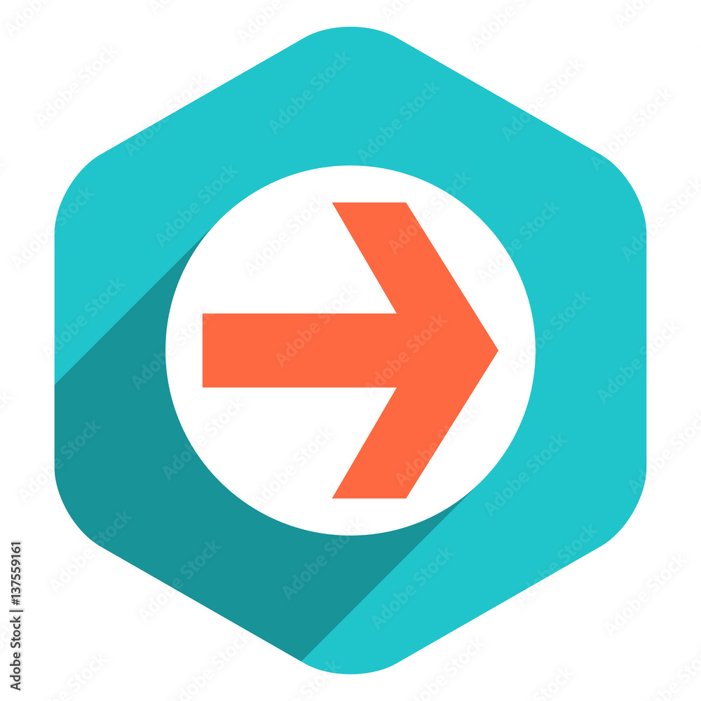 Flat Arrow Sign Round Icon Hexagon Button Flat Arrow Sign Round Icon Hexagon Button