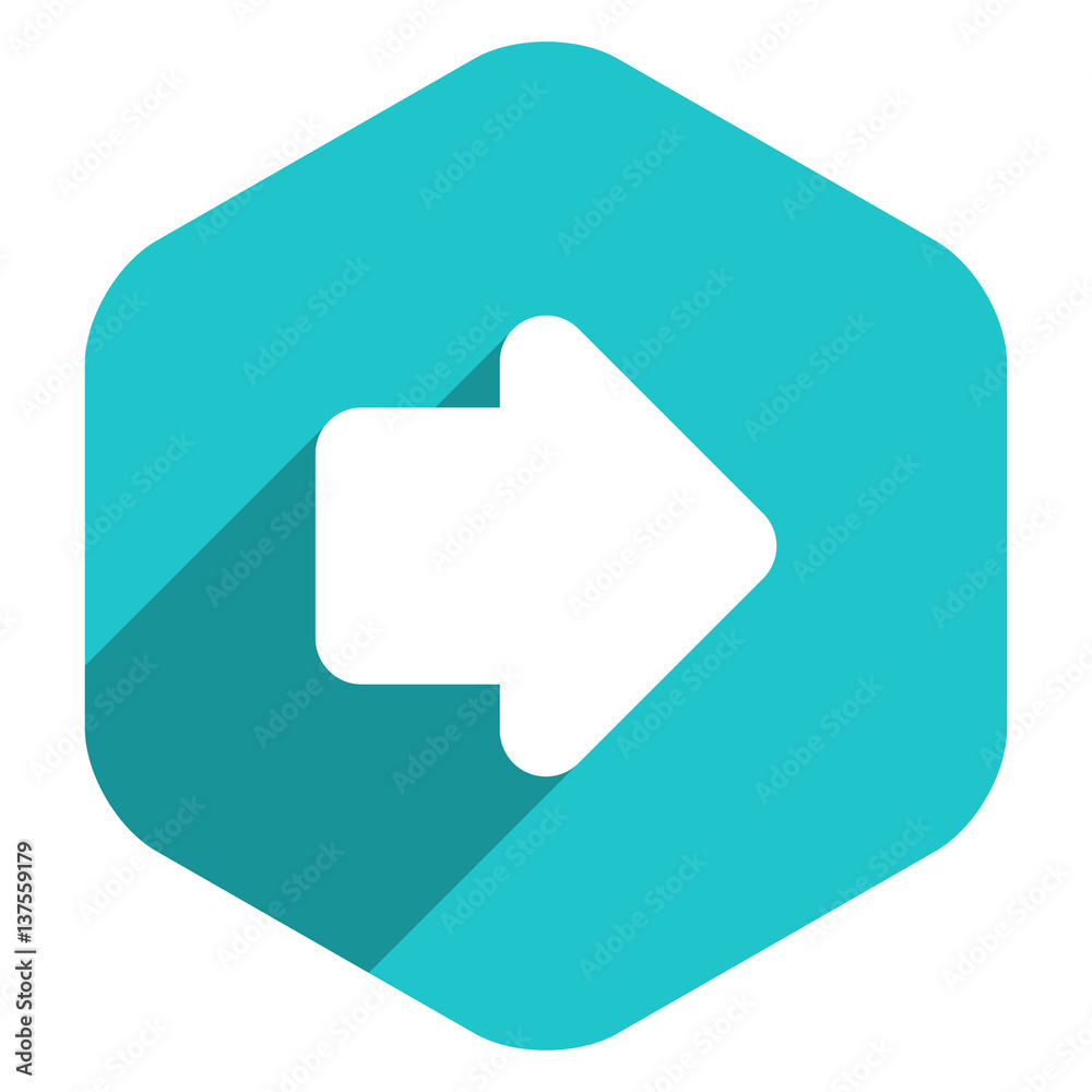 Arrow Sign Hexagon Icon Flat Style Arrow Sign Hexagon Icon Flat Style