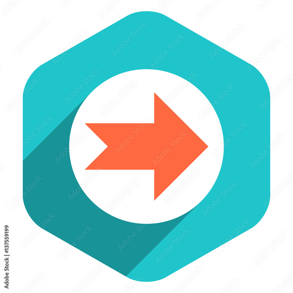 Flat Arrow Sign Round Icon Hexagon Button Flat Arrow Sign Round Icon Hexagon Button
