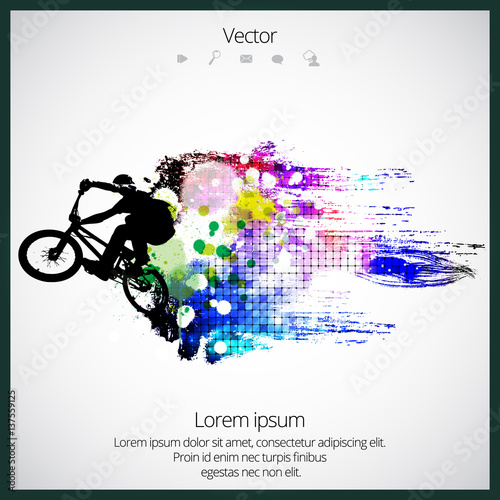 Silhouette of bmx rider