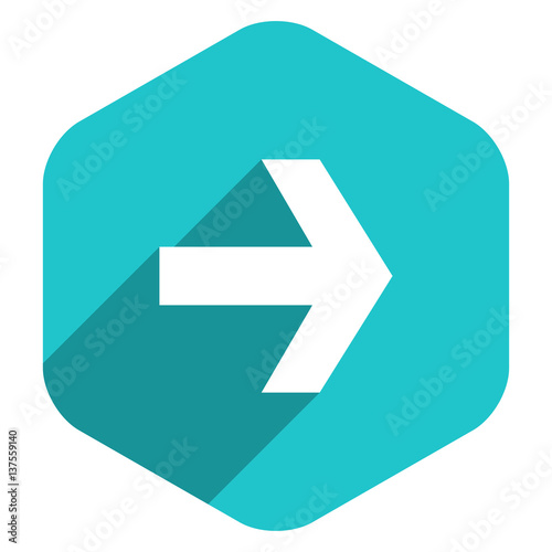 Free Download Arrow Sign Hexagon Icon Flat Style - GFXLoad