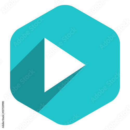 Free Download Arrow Sign Play Icon Hexagon Button - GFXLoad