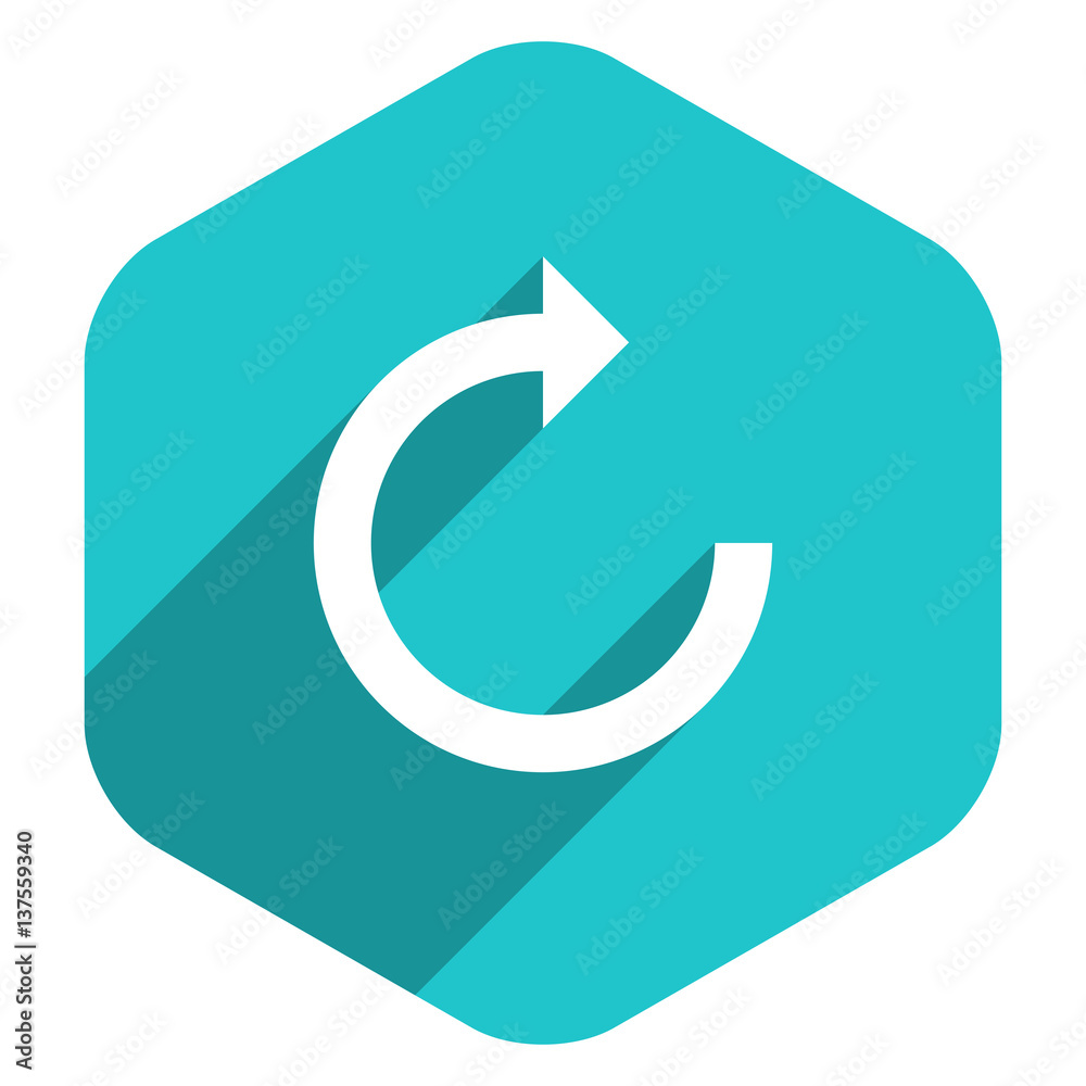 Flat Arrow Sign Reset Icon Hexagon Button Flat Arrow Sign Reset Icon Hexagon Button