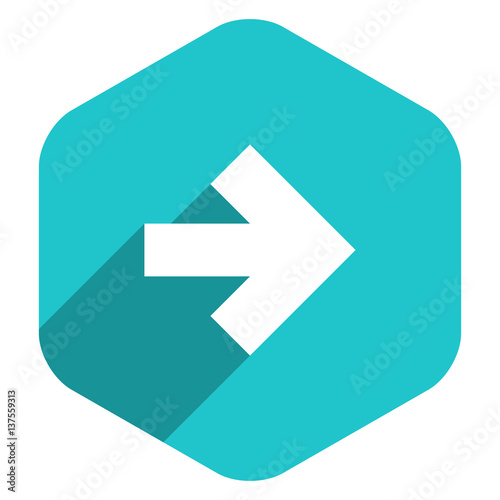 Free Download Arrow Sign Hexagon Icon Flat Style - GFXLoad
