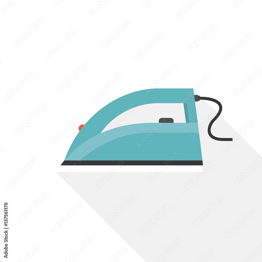 Iron icon in flat design for laundry service Iron icon in flat design for laundry service