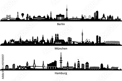 Skylines Berlin, Hamburg und München