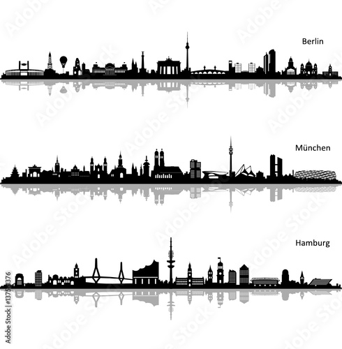 Skylines Berlin, Hamburg und München