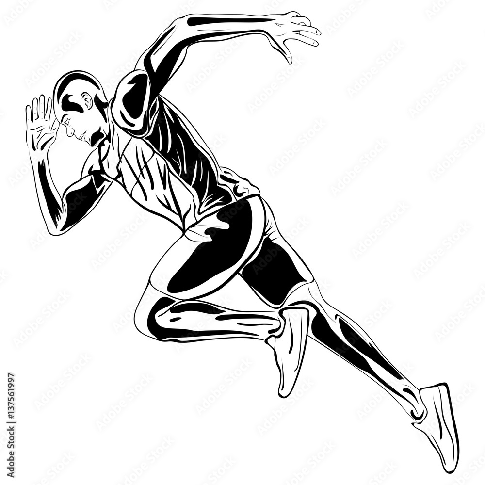 Continuous line drawing of man running and jogging Sport and healthy  Vector illustration 6696473 Vector Art at Vecteezy