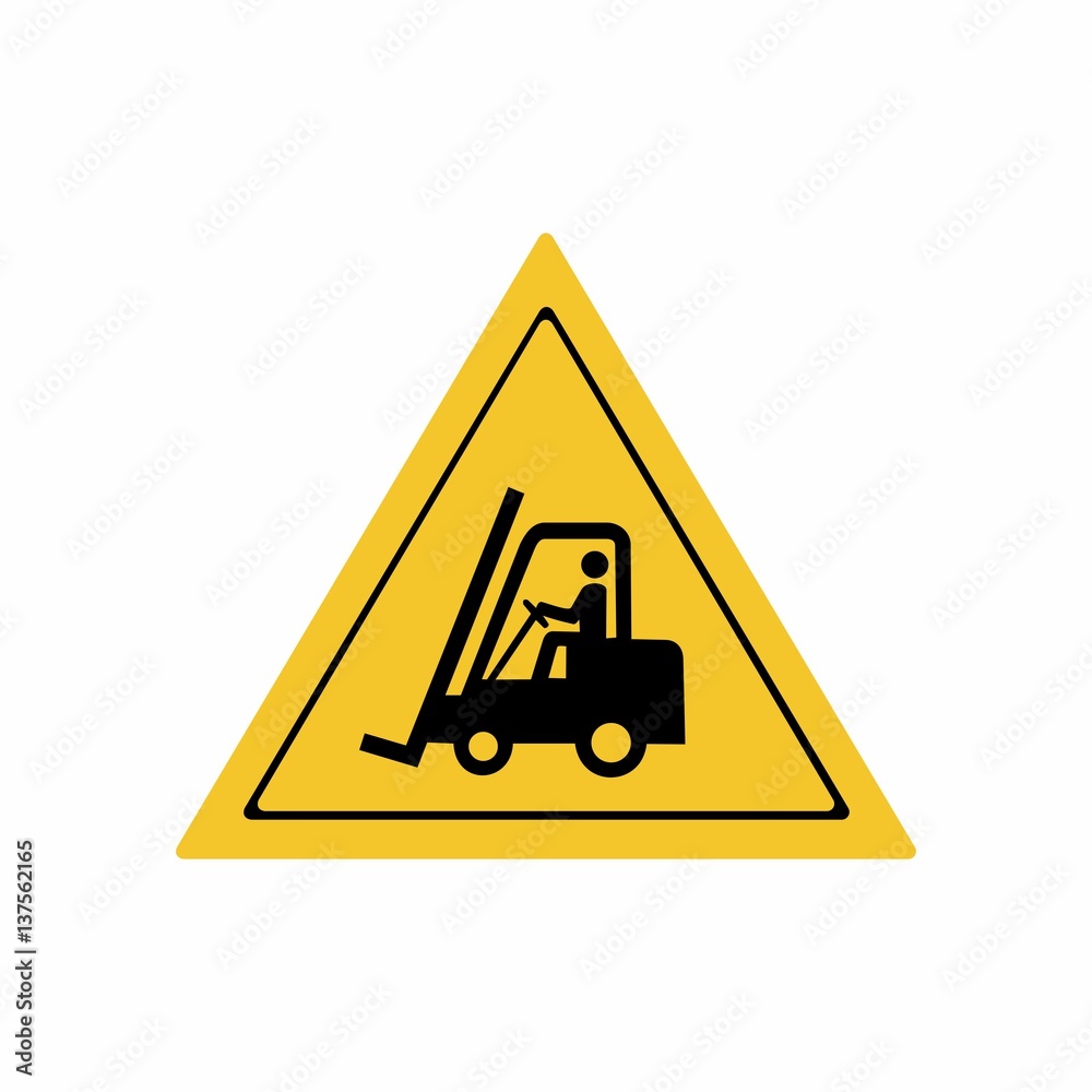Forklift trucks and other industrial vehicles sign vector design isolated on white background Forklift trucks and other industrial vehicles sign vector design isolated on white background