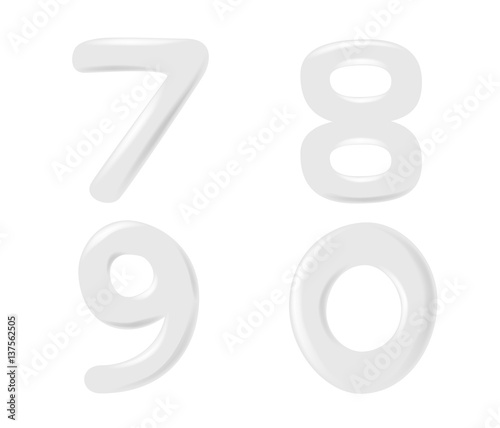 white foam lotion and milk number font . vector