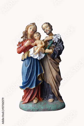 The Holy Family consists of the Child Jesus, the Virgin Mary, and Saint Joseph. Veneration of the Holy Family was formally begun in the 17th century by Saint François de Laval