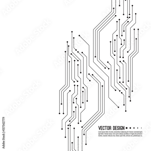 Abstract  background with high tech circuit board texture. Vector electronic motherboard illustration. Communication and engineering technology concept.