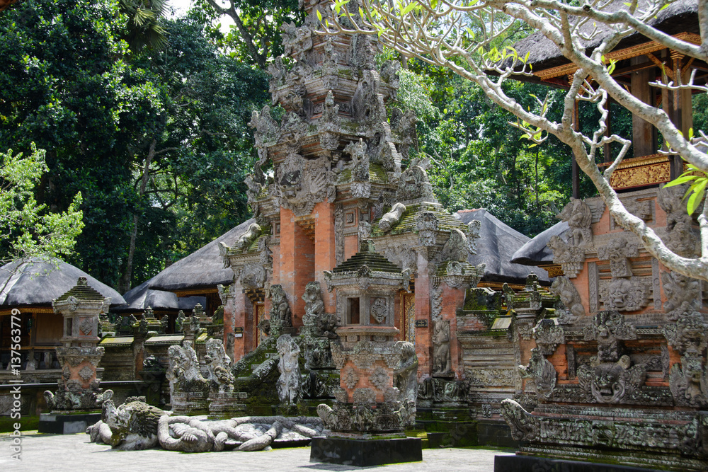 Εκτύπωση καμβά Temple Pura Dalem Agung Padangtegal in Monkey forest, Ubud, Indonesia