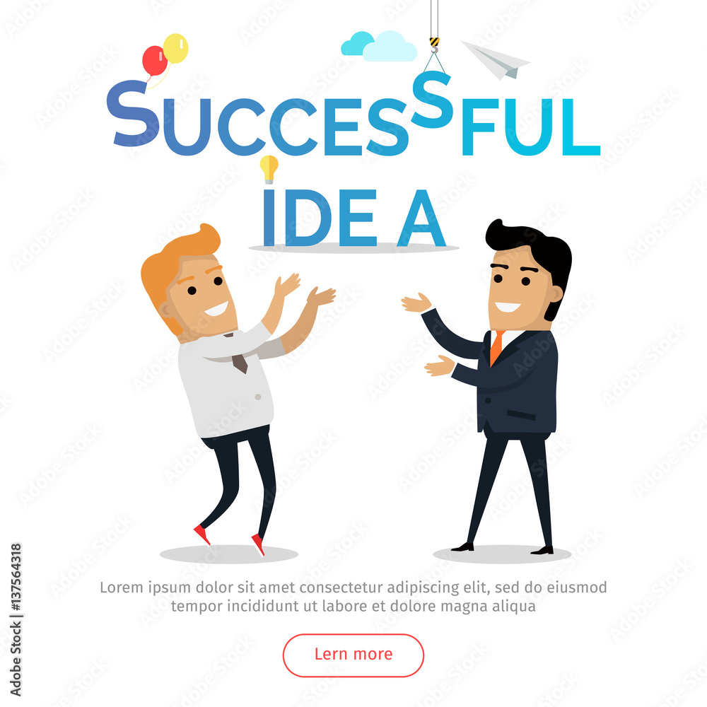 Successful Idea Conceptual Flat Web Banner Successful Idea Conceptual Flat Web Banner