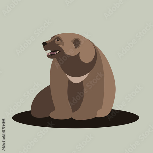 Wolverine vector illustration style Flat