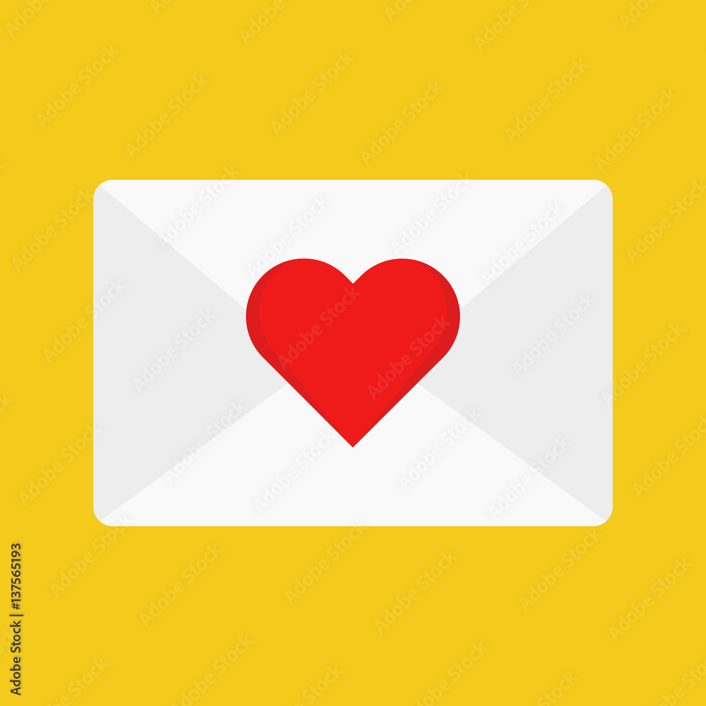 Flat icon love email