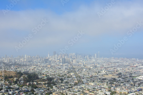Panorama San Francisco from Twin Peaks, California United States